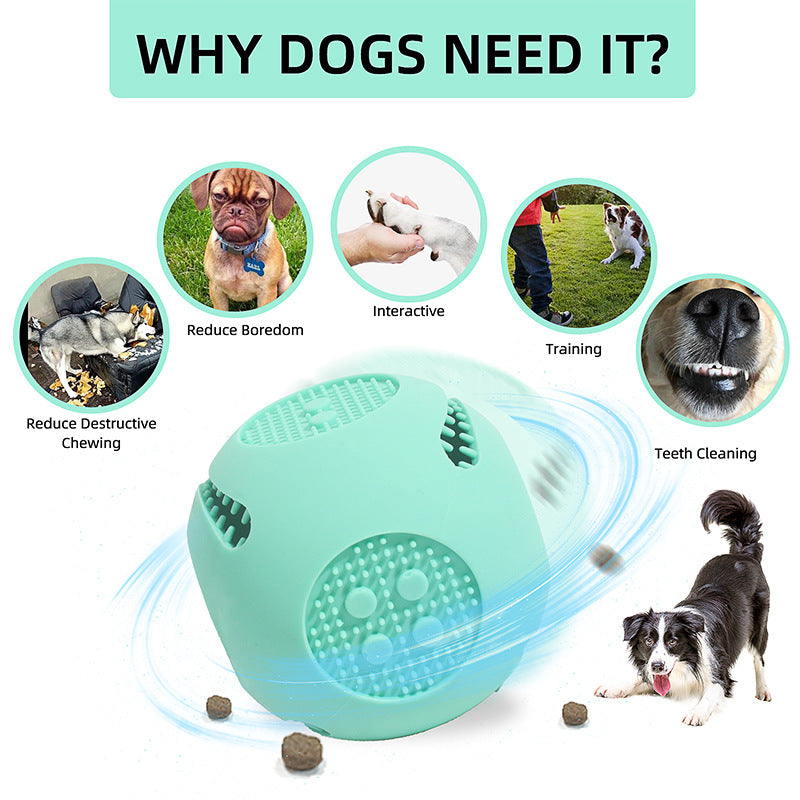 Bite Resistant Pet Puzzle Ball Toy Food Dispensing Silicone