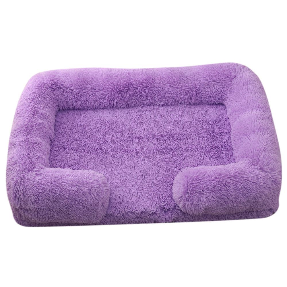 Plush Round Pet Bed Warm Comfortable Winter Sleeping Nest