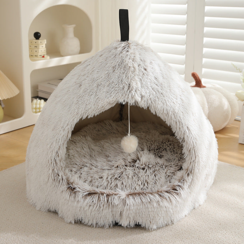 Winter Plush Pet Bed Warm Comfortable Sleeping Nest