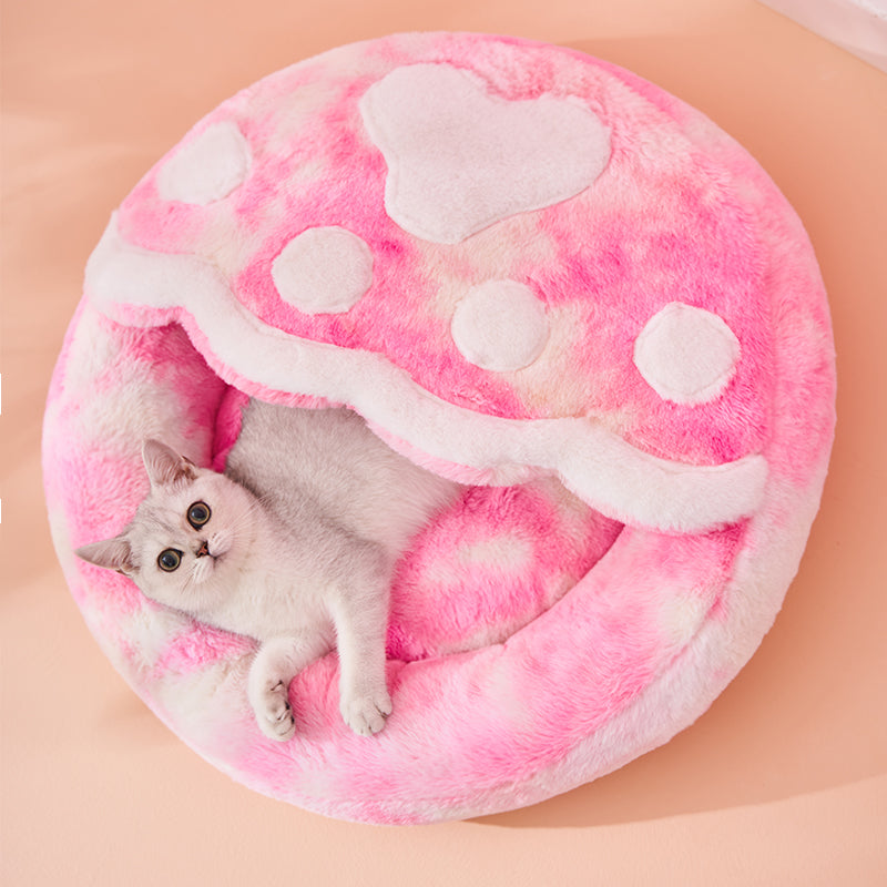 Enclosed Pet Bed For Warm Comfortable Winter Sleep