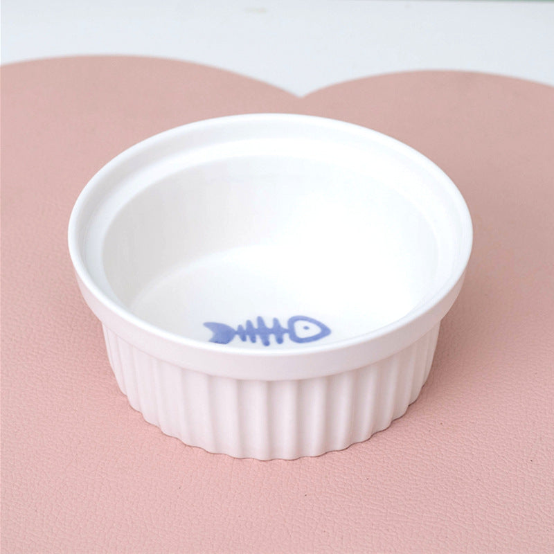 Ceramic Double Pet Bowl Elevated Water And Food Feeding Dish