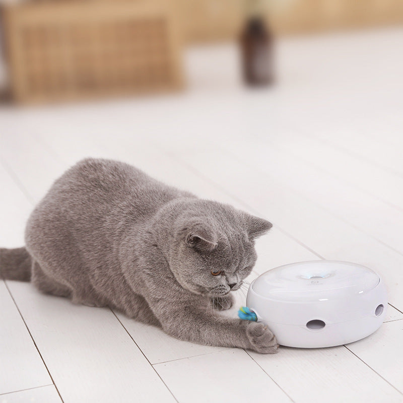Smart Electric Pet Toy Stick Donut Automatic Turntable
