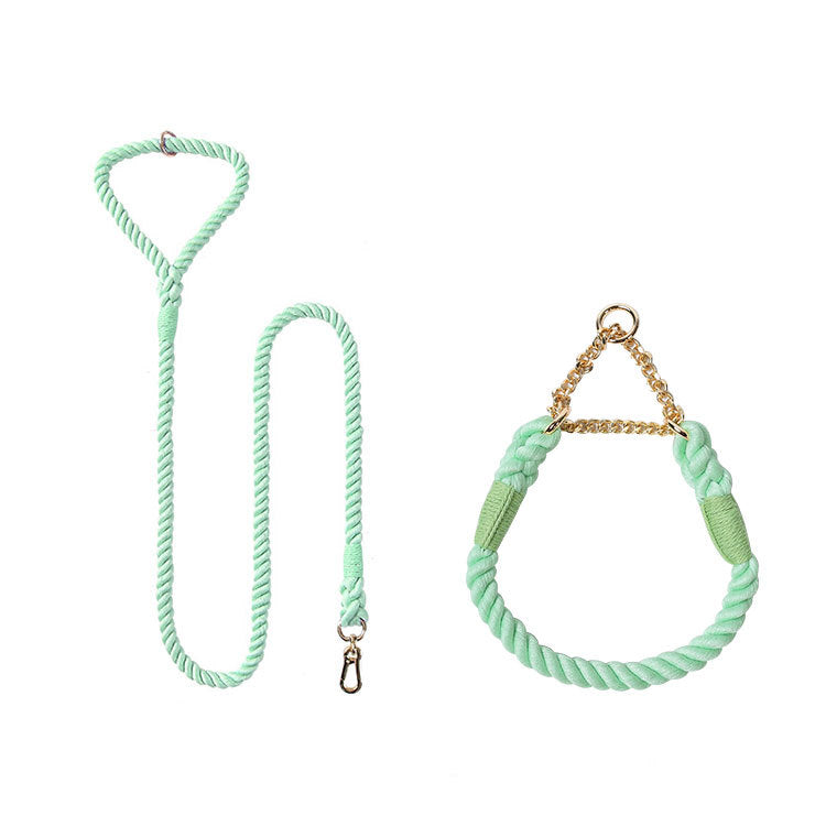 Woven Cotton Pet Leash And Collar Matching Set