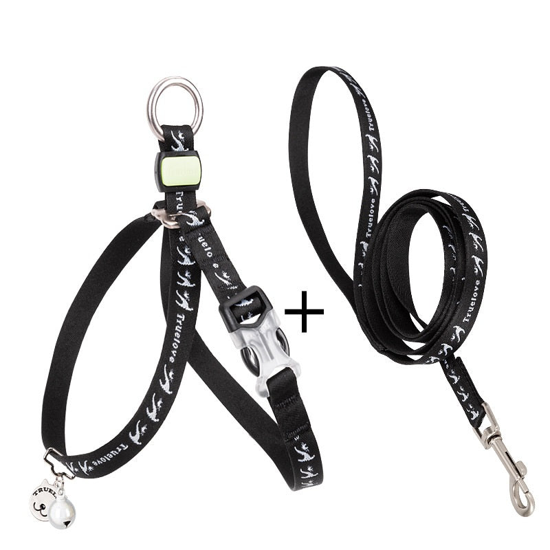 Pet Harness Vest With Bell Chest Strap And Leash