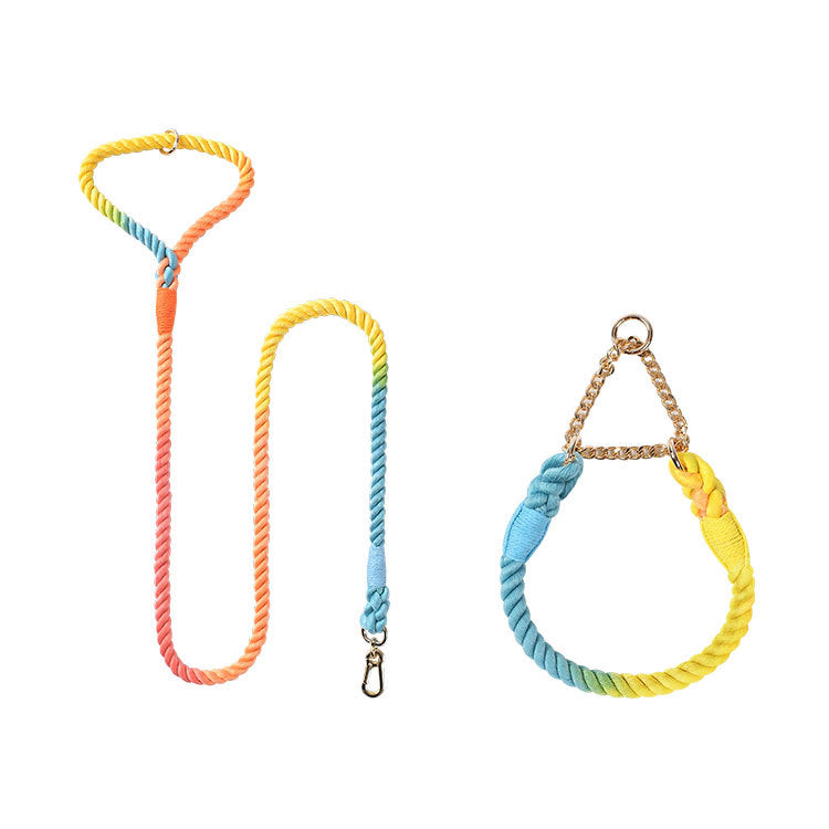 Woven Cotton Pet Leash And Collar Matching Set