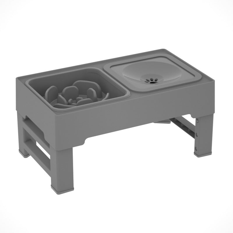 Adjustable Elevated Pet Double Bowls With Stainless Steel Stand