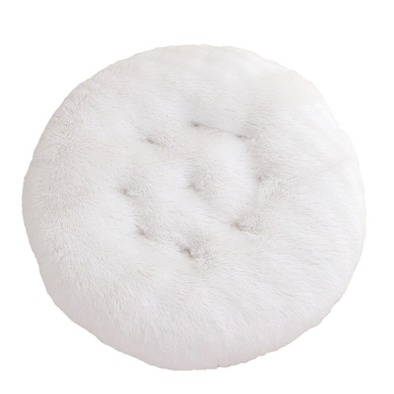Round Plush Pet Bed Warm Comfortable Sleep Mat