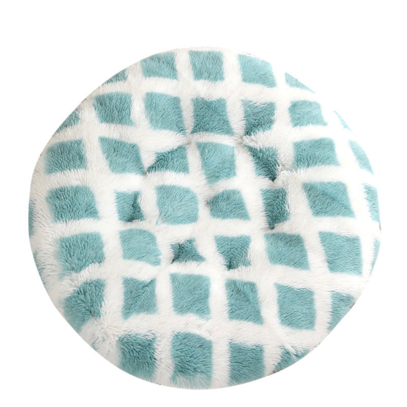 Round Plush Pet Bed Warm Comfortable Sleep Mat