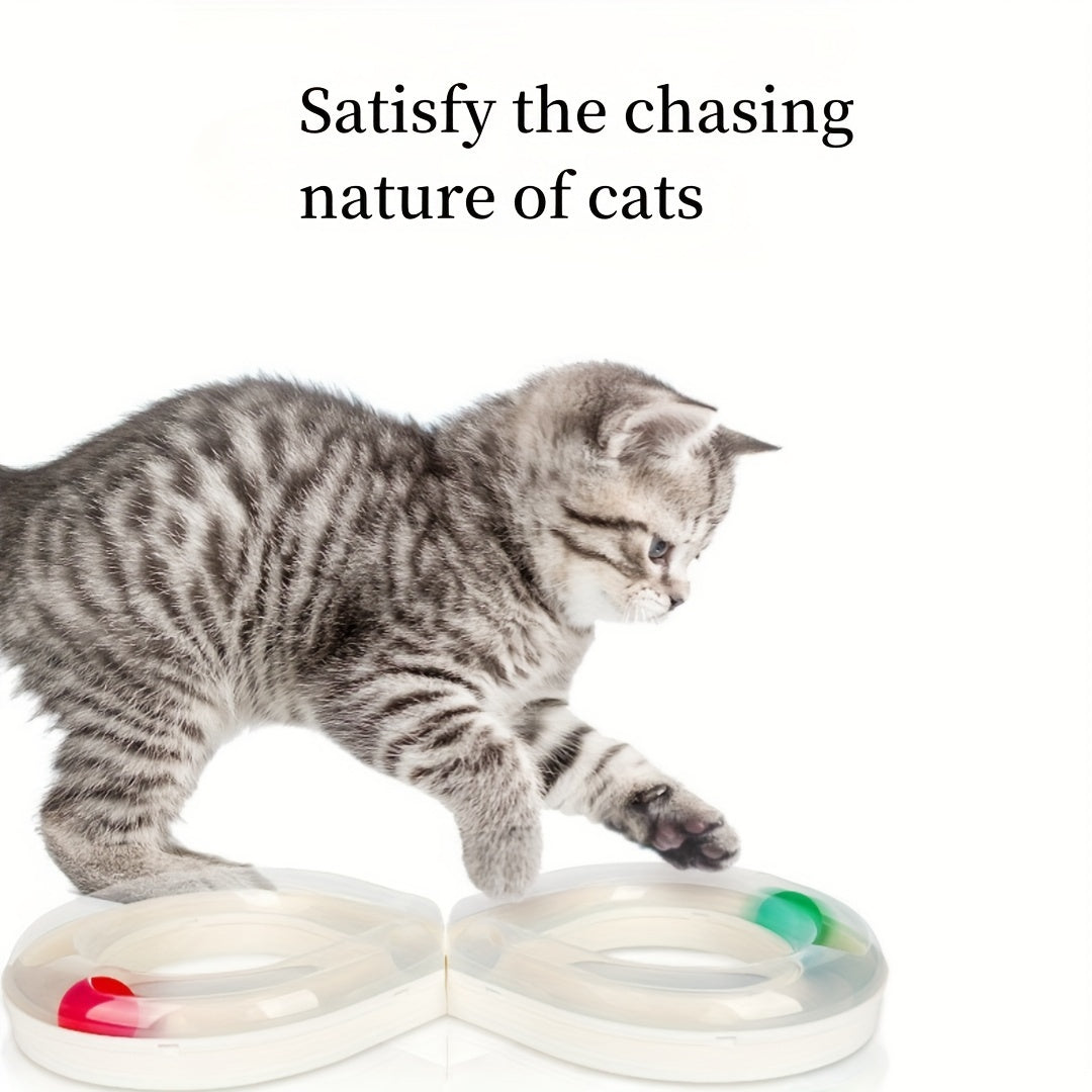 Interactive Pet Toy Turntable Track Ball For Boredom Relief