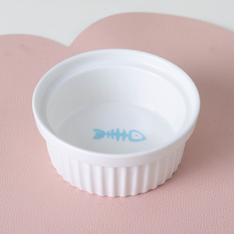 Ceramic Double Pet Bowl Elevated Water And Food Feeding Dish