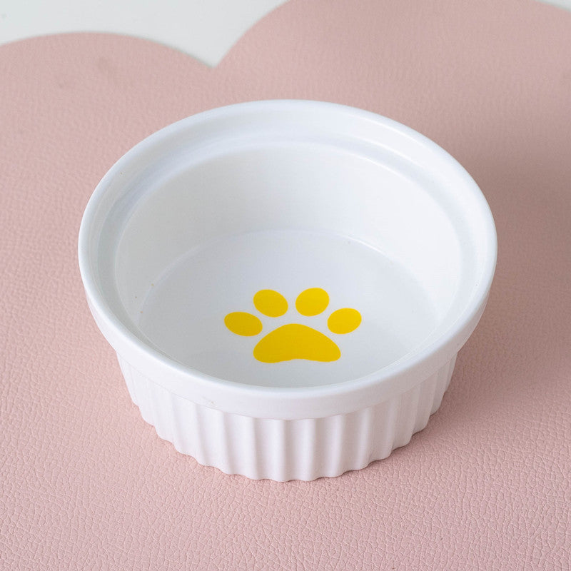 Ceramic Double Pet Bowl Elevated Water And Food Feeding Dish