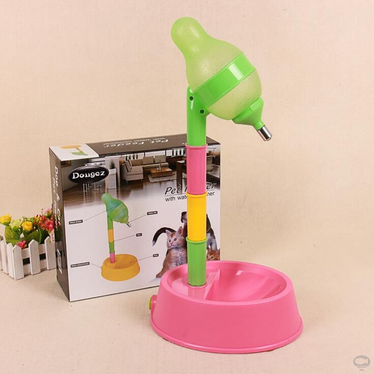 Adjustable Height Automatic Pet Water Dispenser With Stand Feeder Bowl