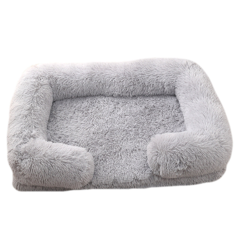 Plush Round Pet Bed Warm Comfortable Winter Sleeping Nest