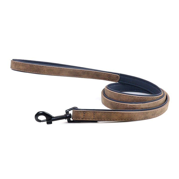 Pull Resistant Leather Pet Leash Durable Premium Walking Design