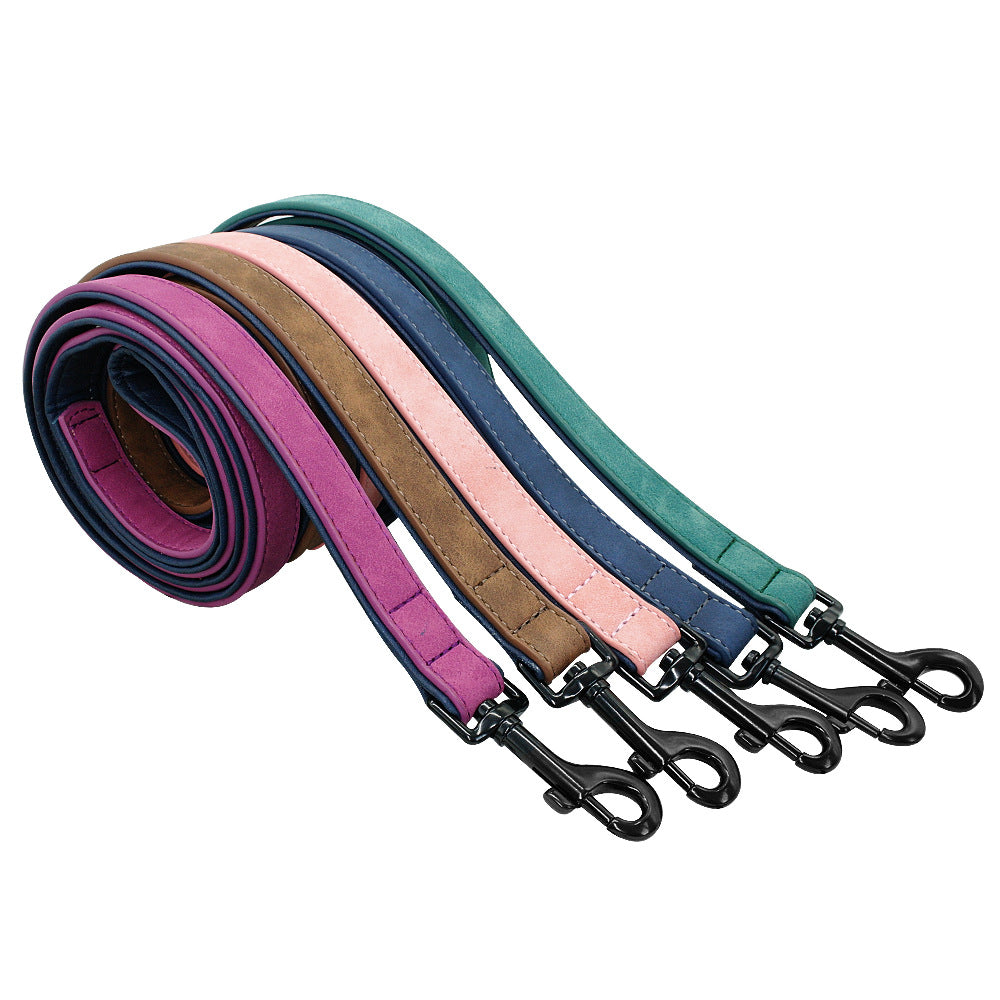Pull Resistant Leather Pet Leash Durable Premium Walking Design