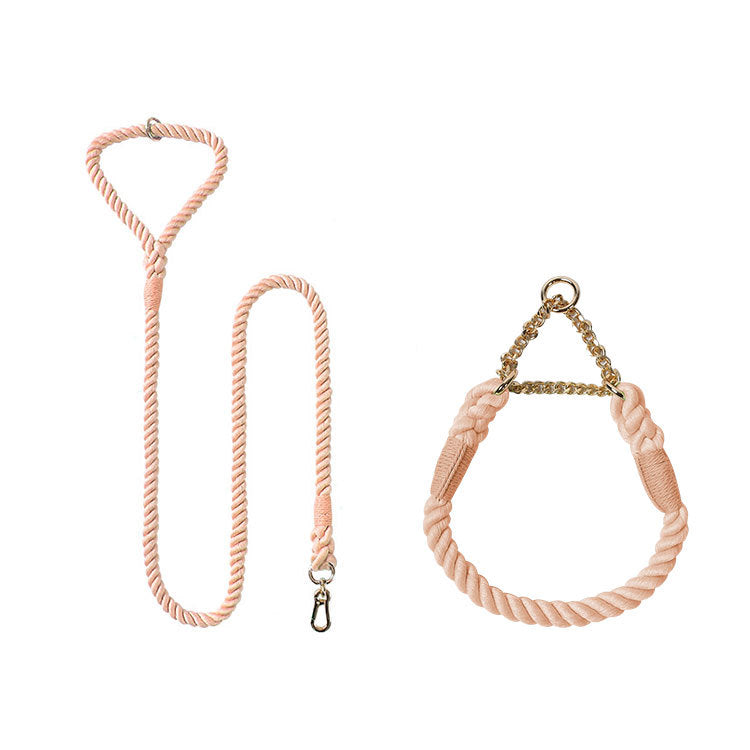 Woven Cotton Pet Leash And Collar Matching Set
