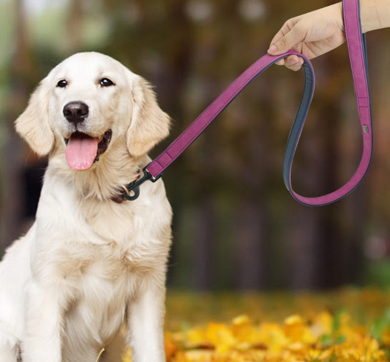 Pull Resistant Leather Pet Leash Durable Premium Walking Design