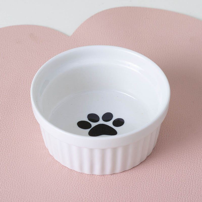 Ceramic Double Pet Bowl Elevated Water And Food Feeding Dish