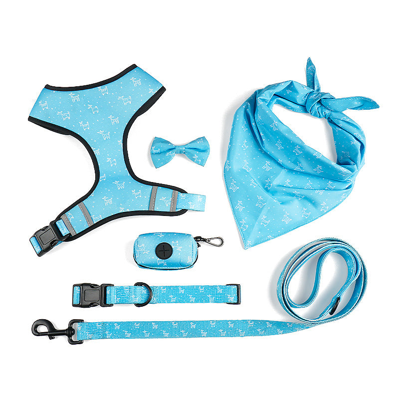 Pet Harness And Leash Set With Decorative Bow Design