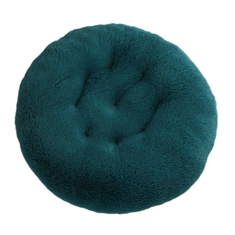 Round Plush Pet Bed Warm Comfortable Sleep Mat