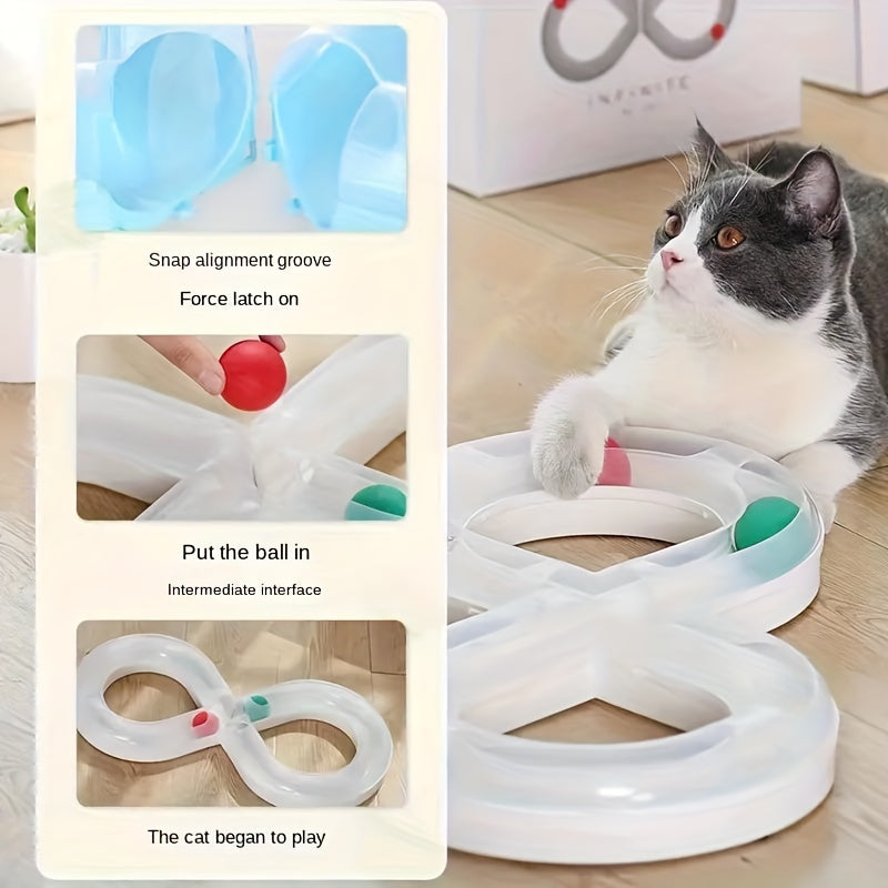 Interactive Pet Toy Turntable Track Ball For Boredom Relief