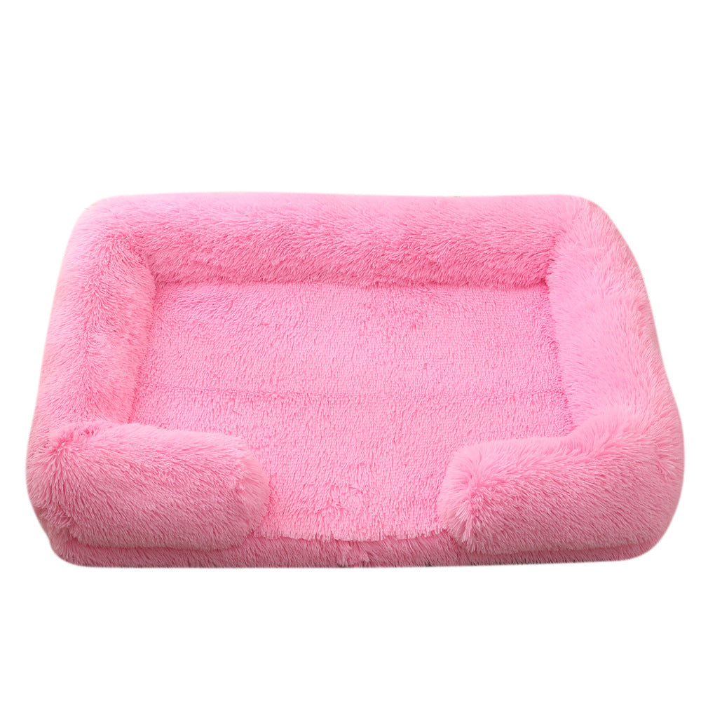 Plush Round Pet Bed Warm Comfortable Winter Sleeping Nest