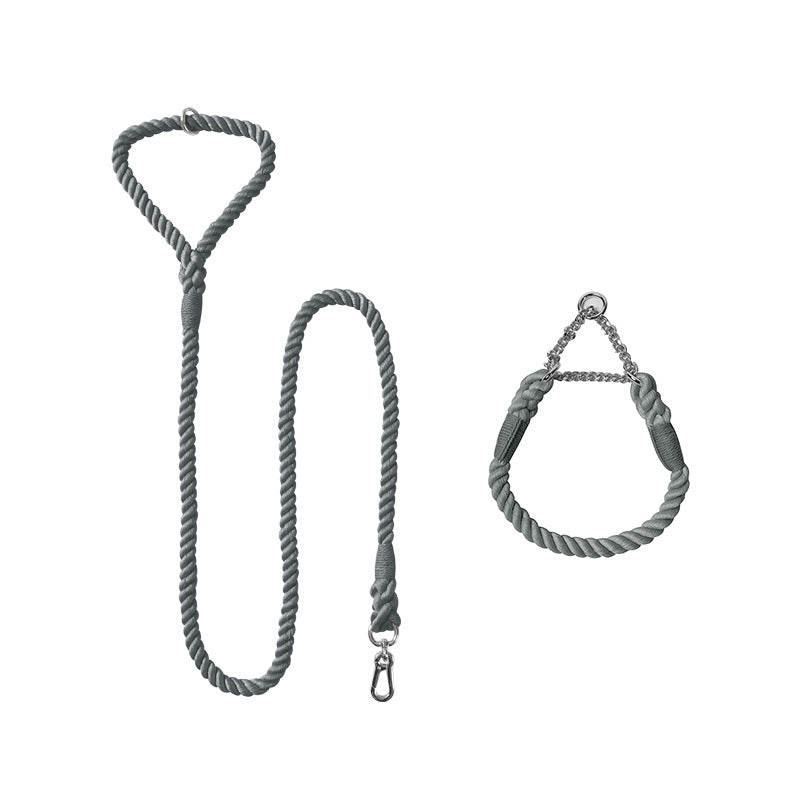 Woven Cotton Pet Leash And Collar Matching Set