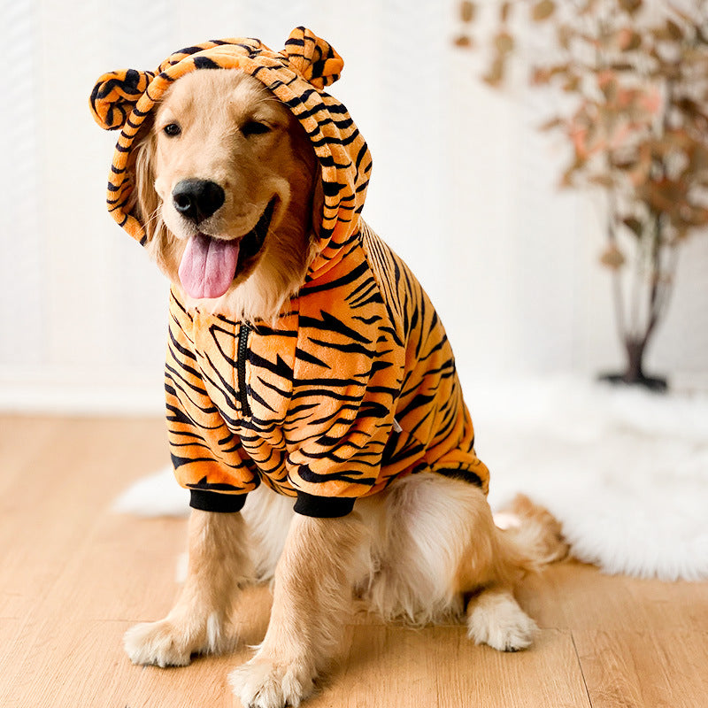 Pet Tiger Costume Clothing Fun Cute Dress Up Outfit