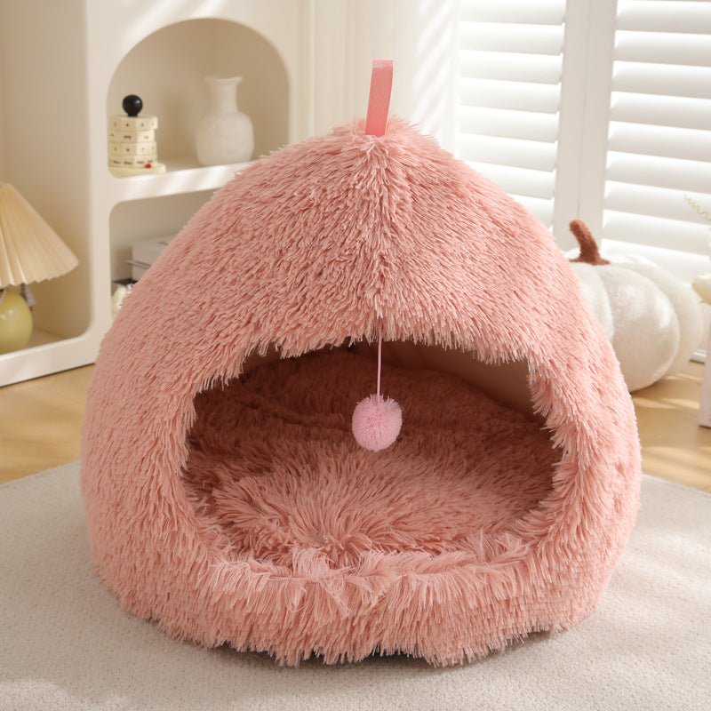 Winter Plush Pet Bed Warm Comfortable Sleeping Nest
