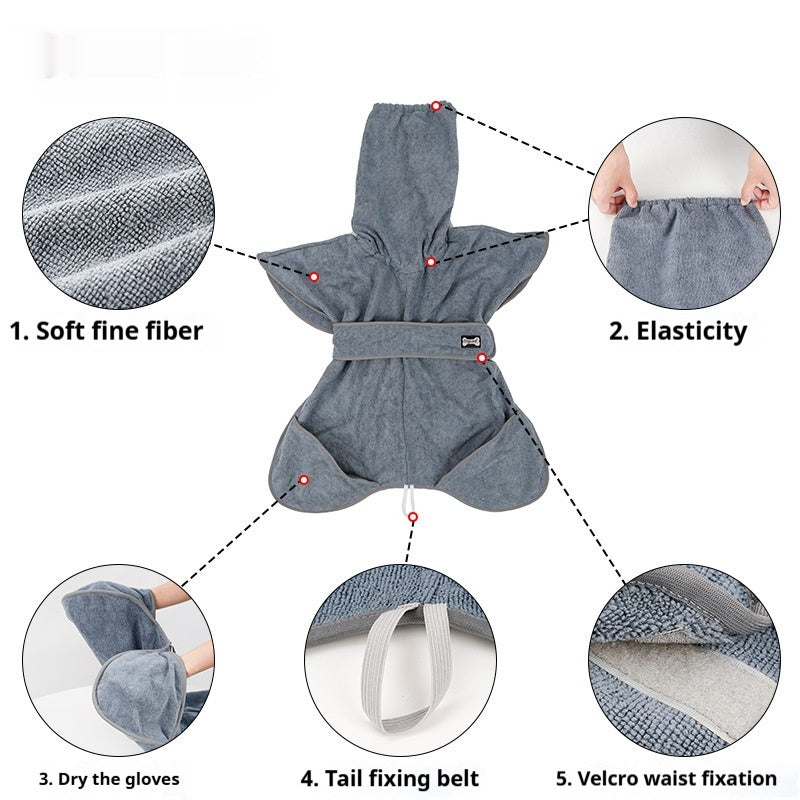 Absorbent Cotton Pet Bath Towel Quick-Drying and Soft