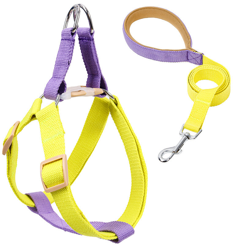 Colorful Pet Drawstring Leash Vest Style Harness Set