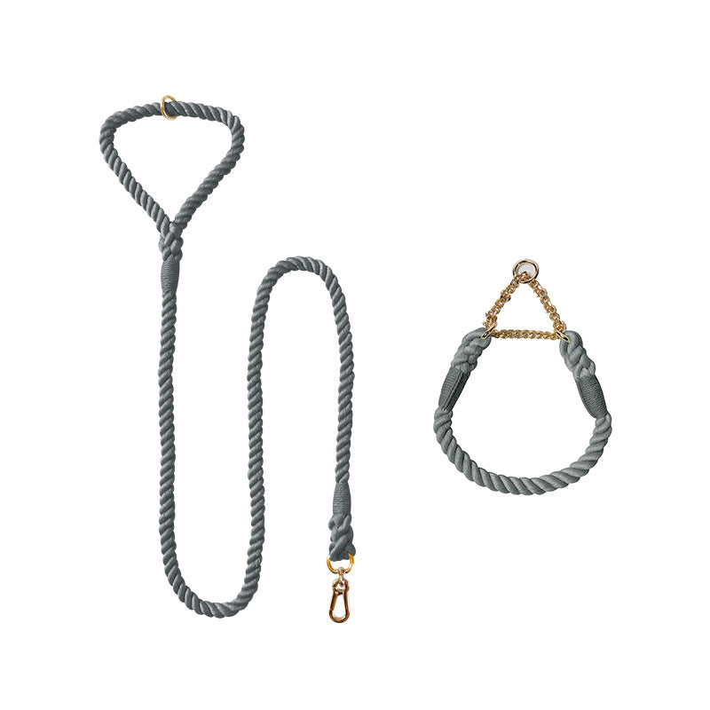 Woven Cotton Pet Leash And Collar Matching Set