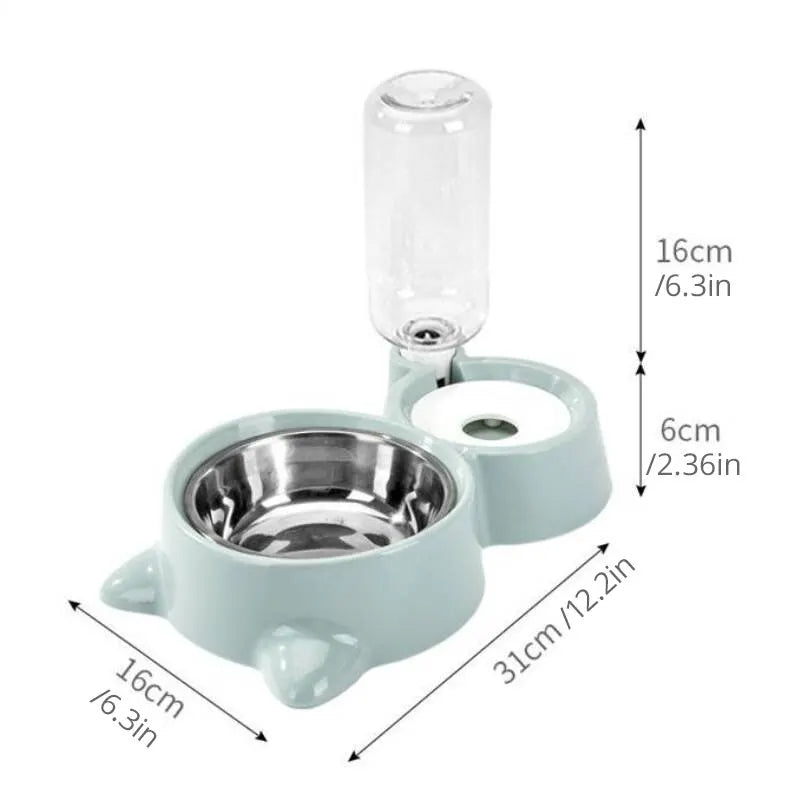 Automatic Gravity Pet Food And Water Feeder Bowl Container