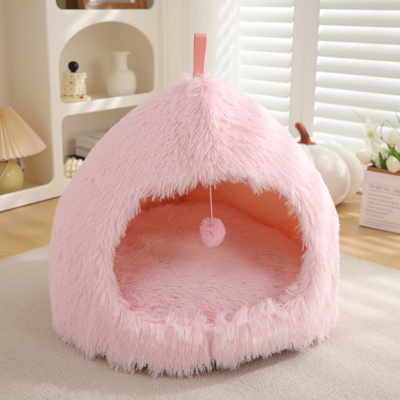 Winter Plush Pet Bed Warm Comfortable Sleeping Nest