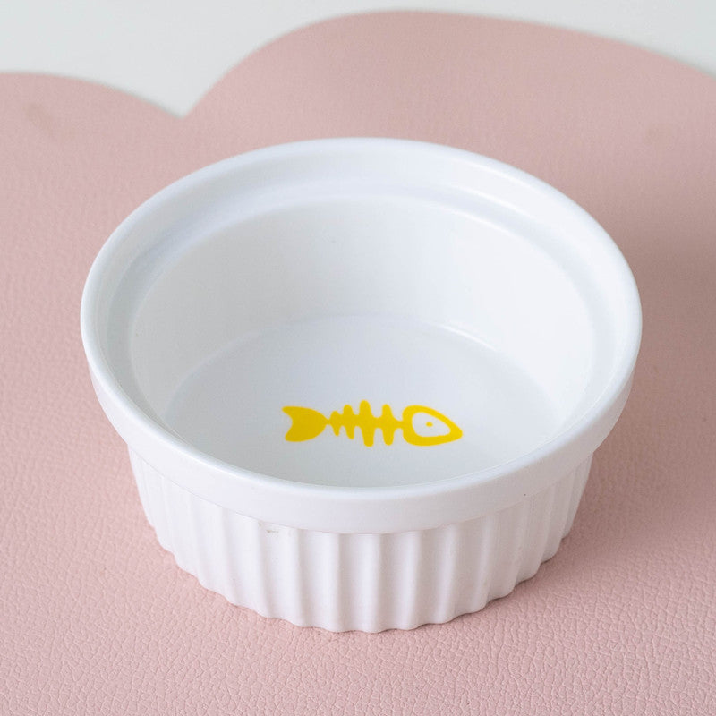 Ceramic Double Pet Bowl Elevated Water And Food Feeding Dish