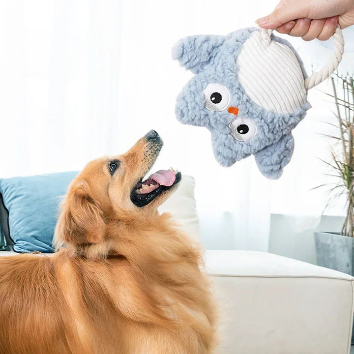 Plush Pet Toy Bite Resistant Squeaky Corduroy Training Accessory