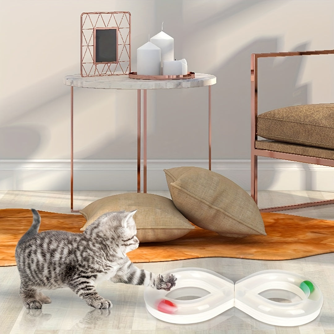 Interactive Pet Toy Turntable Track Ball For Boredom Relief
