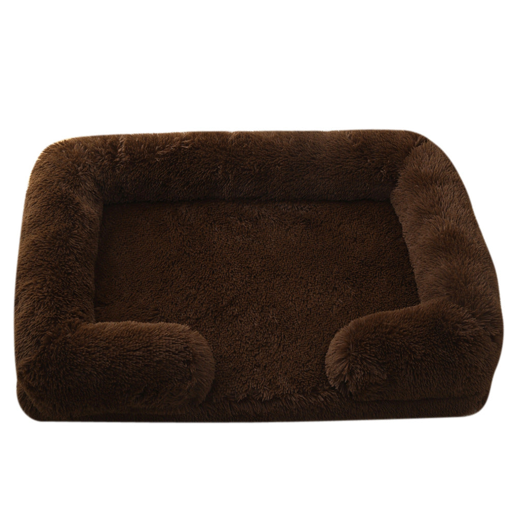 Plush Round Pet Bed Warm Comfortable Winter Sleeping Nest