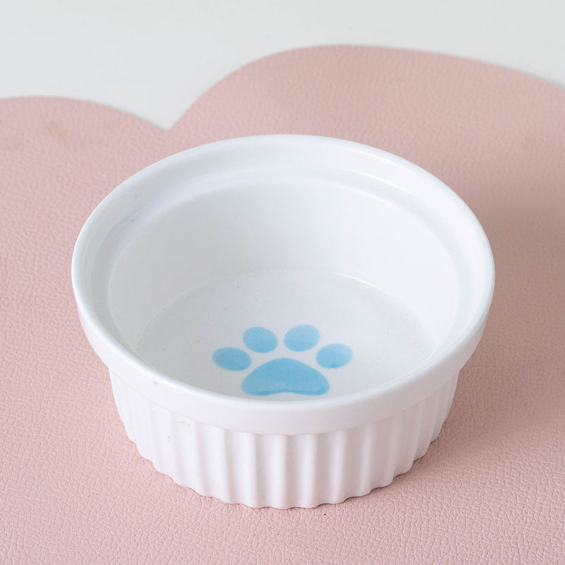 Ceramic Double Pet Bowl Elevated Water And Food Feeding Dish