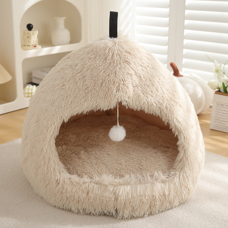 Winter Plush Pet Bed Warm Comfortable Sleeping Nest