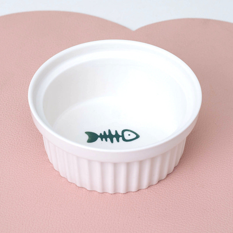 Ceramic Double Pet Bowl Elevated Water And Food Feeding Dish