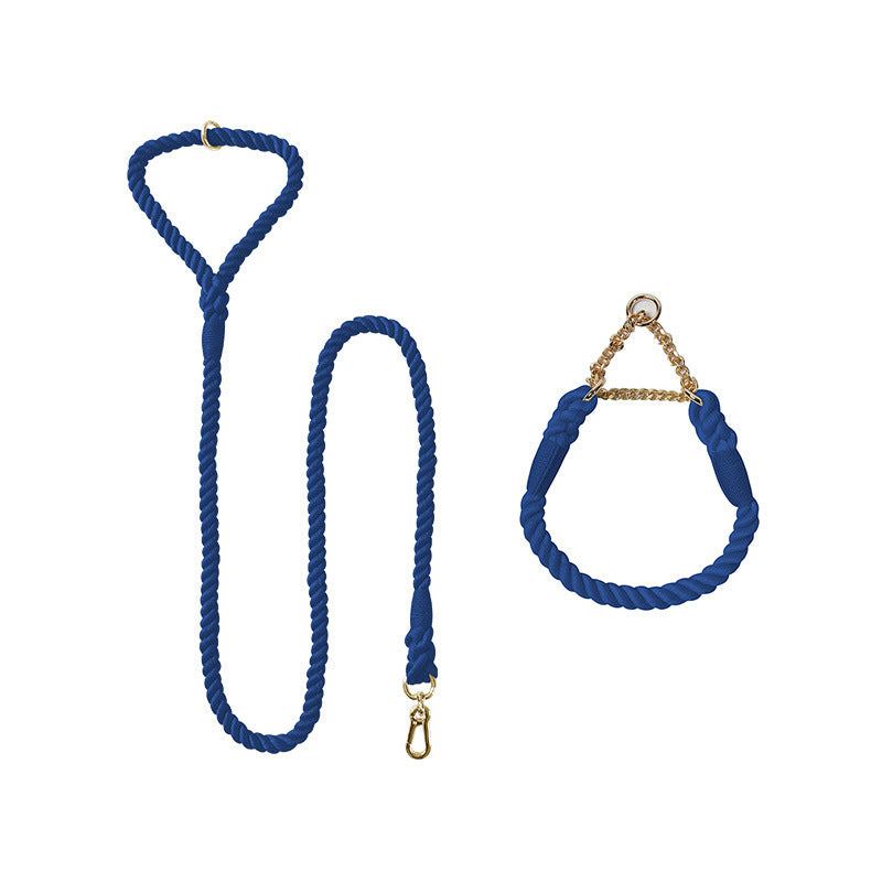 Woven Cotton Pet Leash And Collar Matching Set