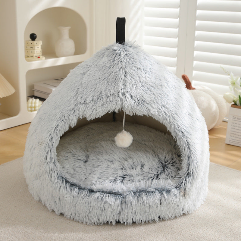 Winter Plush Pet Bed Warm Comfortable Sleeping Nest