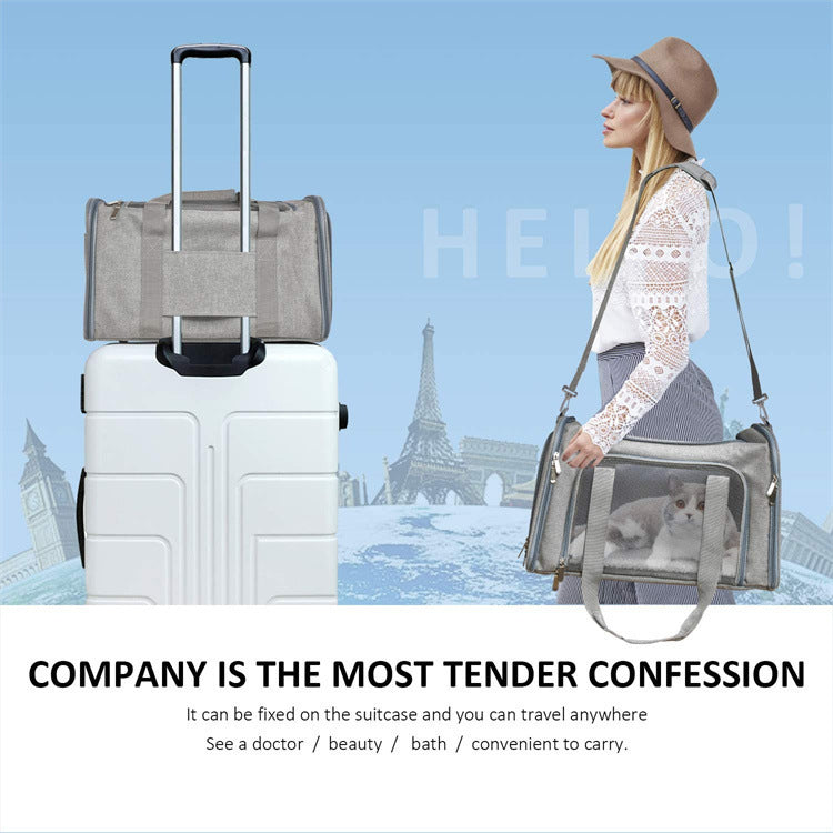 Portable Foldable Pet Carrier Bag Handheld Travel Design
