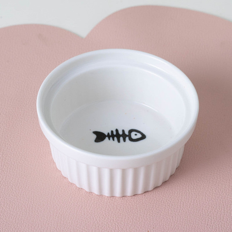 Ceramic Double Pet Bowl Elevated Water And Food Feeding Dish