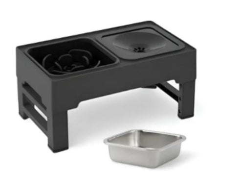 Adjustable Elevated Pet Double Bowls With Stainless Steel Stand
