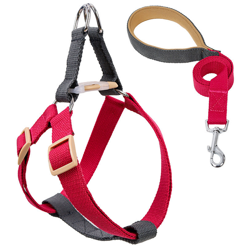 Colorful Pet Drawstring Leash Vest Style Harness Set