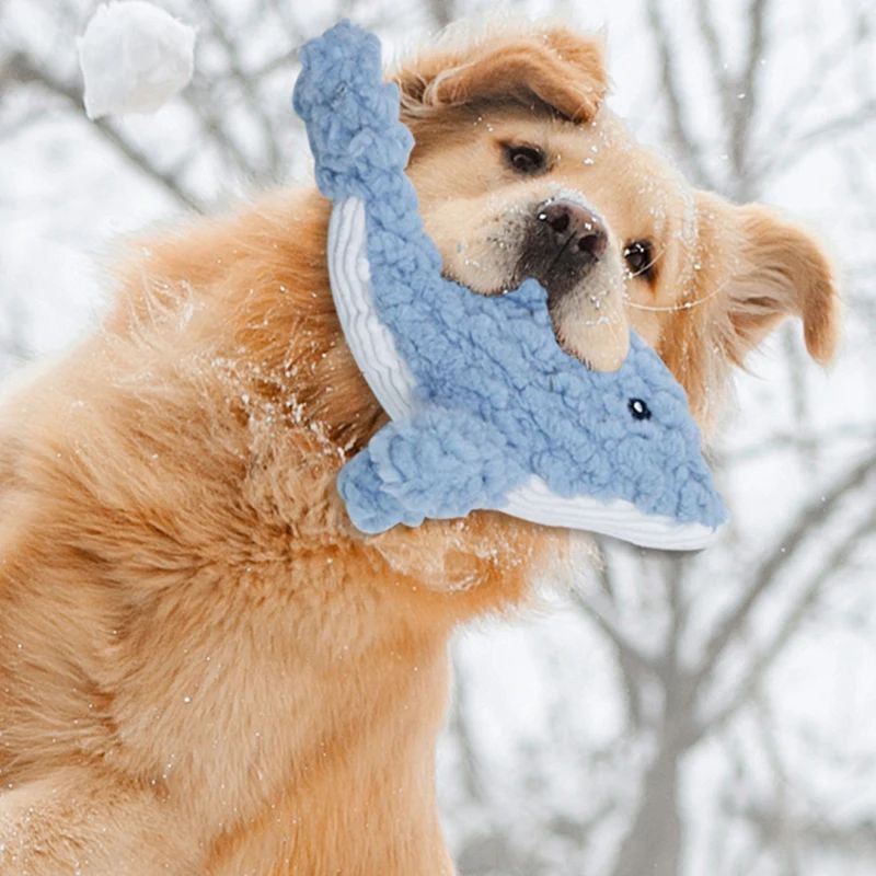 Plush Pet Toy Bite Resistant Squeaky Corduroy Training Accessory