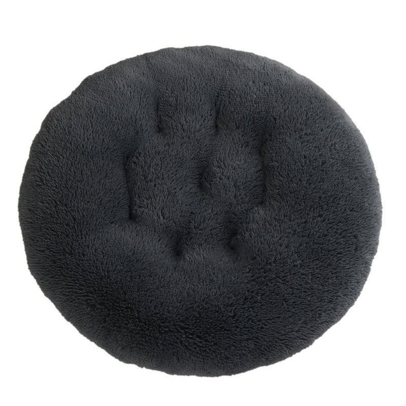 Round Plush Pet Bed Warm Comfortable Sleep Mat