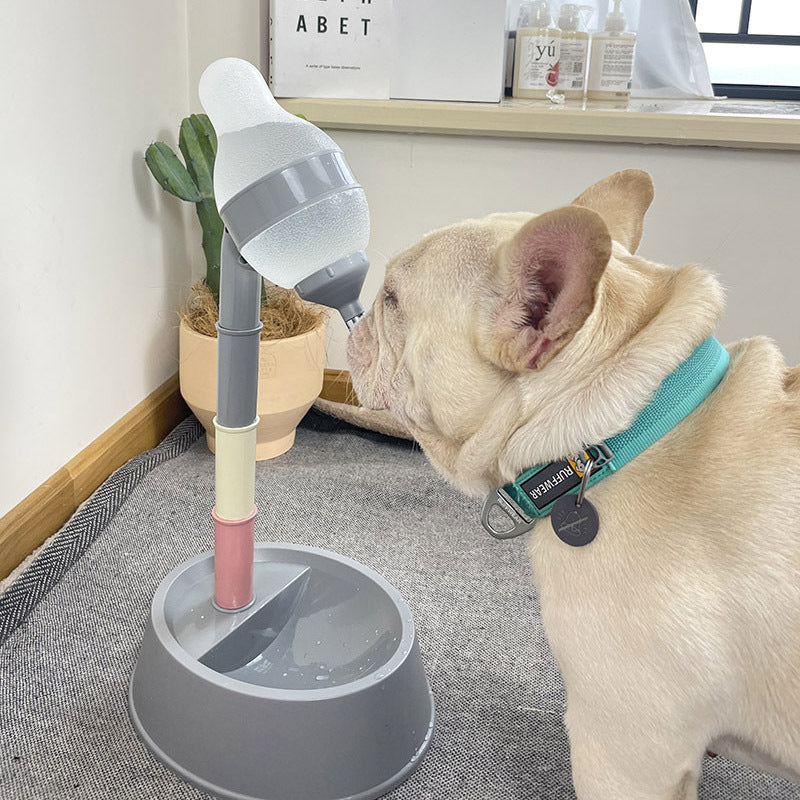 Adjustable Height Automatic Pet Water Dispenser With Stand Feeder Bowl
